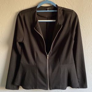 Women’s Gentle Stretch Peplum Blazer - Black, XL